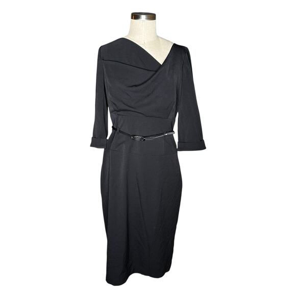 BLACK HALO 3/4 Sleeve Jackie O Sheath Dress Women's Size 14 NWT Career LBD Glam - Picture 1 of 12